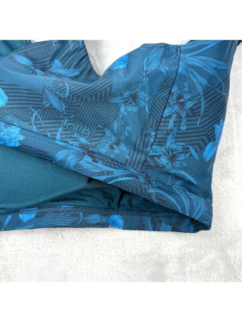 Lole Wave Bikini Top XL Blue Floral Sports Bra Style Swimwear NWT Beach Summer - Picture 8 of 12